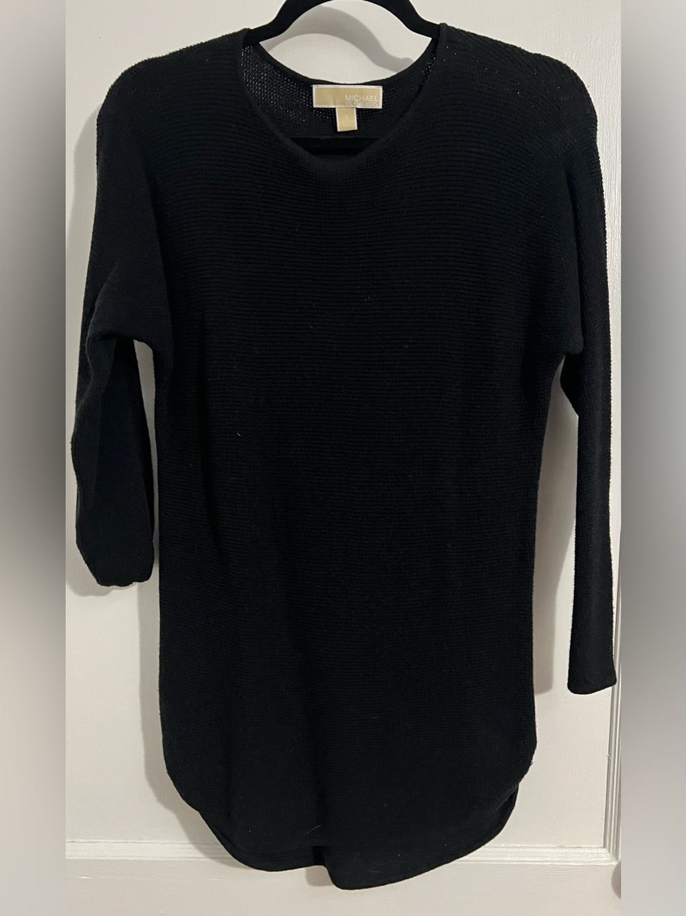 MICHAEL Michael Kors Black Knit Crewneck Tunic Sweater